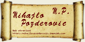 Mihajlo Pozderović vizit kartica